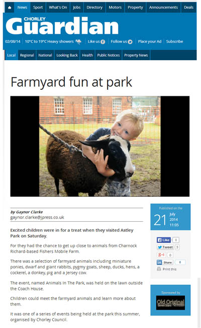 Chorley Guardian's feature on our visit to Astley Park, Chorley